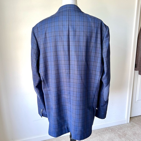 SARAR Men’s Navy and Black Plaid Wool Nadia Blazer—SZ. 48R - Picture 4 of 17
